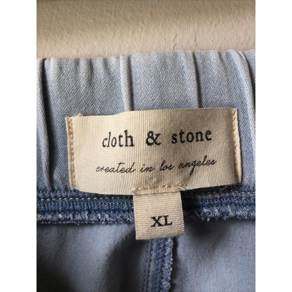 Cloth & Stone High Rise Chambray Jogger Pants Size XLG Light Wash Pull On - Picture 2 of 16